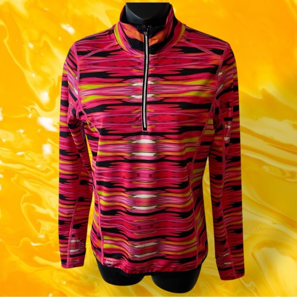 Ralph Lauren Pink-Multi Tie Dye Half Zip Stretch Track Top, Size Small $89